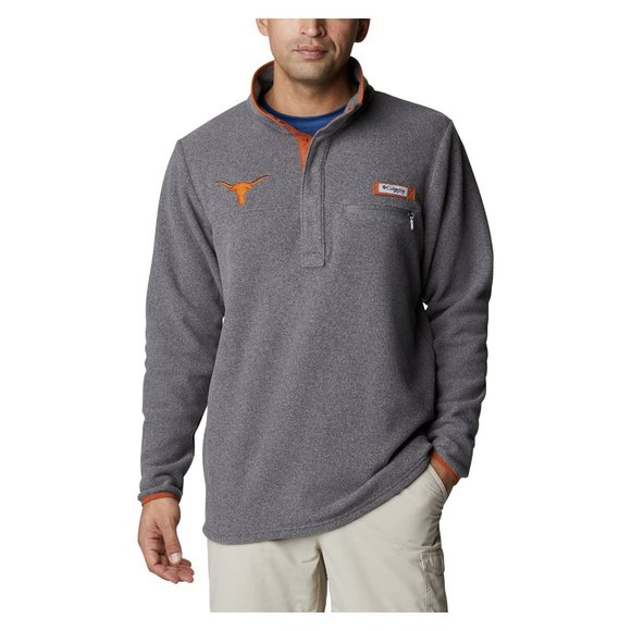 Columbia Men's Texas Longhorns Harborside Fleece 1/2 Zip PFG Jacket Gray Medium - Picture 1 of 6